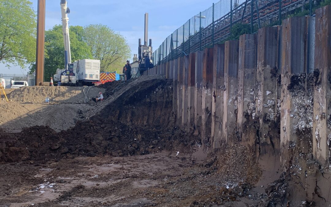 Sheet Piling with Press-in Methods adjacent to a live Railway