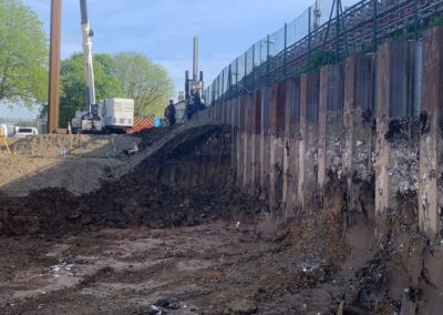 Sheet Piling with Press-in Methods adjacent to a live Railway